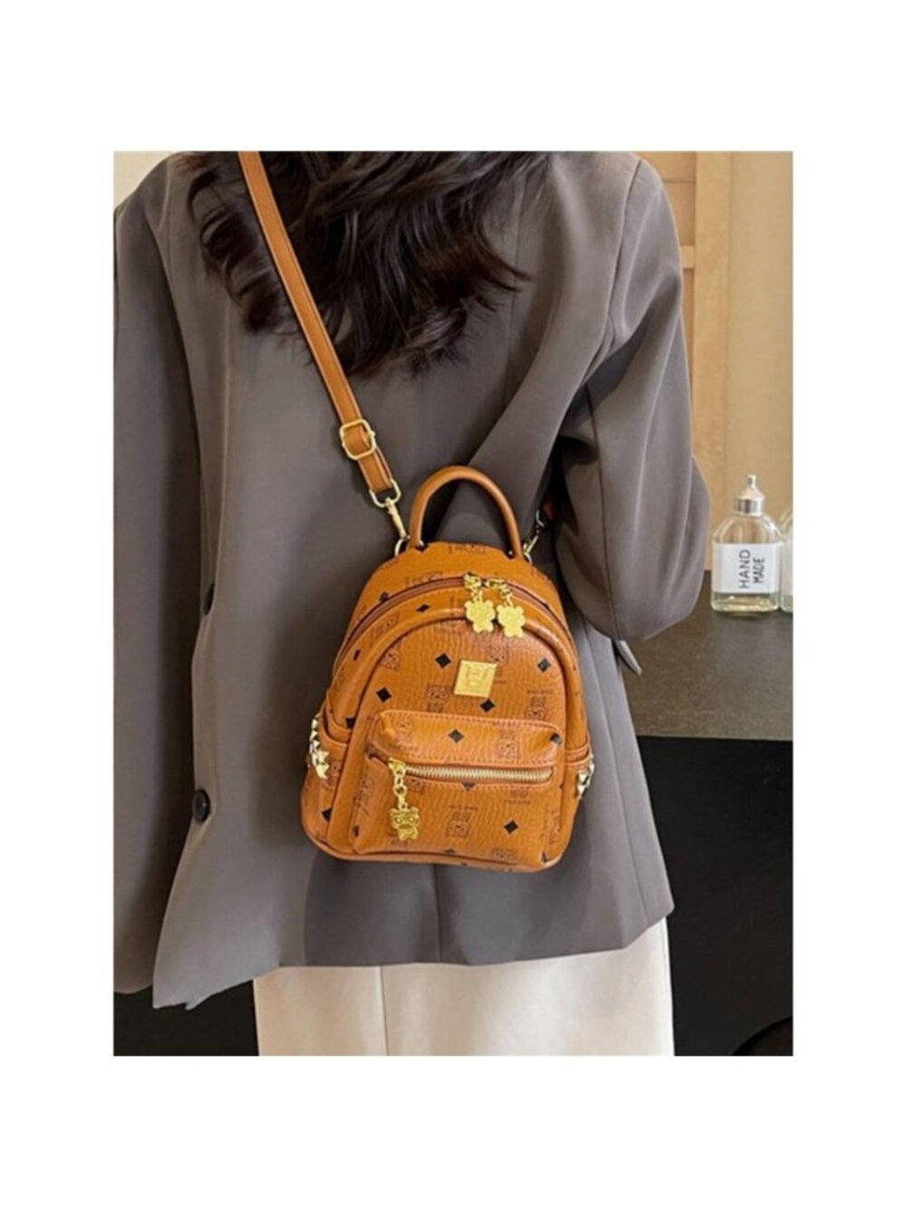 Patterned Mini Backpack Bag - Picture 5 of 6